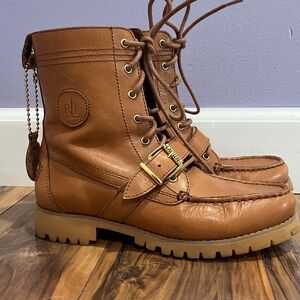 Lauren Ralph Lauren Tan Leather Zera Boots size 6.5